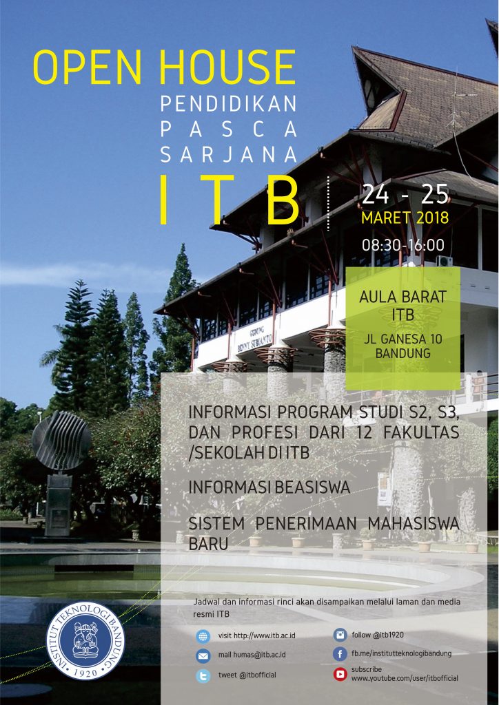 Open House Pendidikan Pasca Sarjana ITB - Sekolah Ilmu Dan Teknologi Hayati