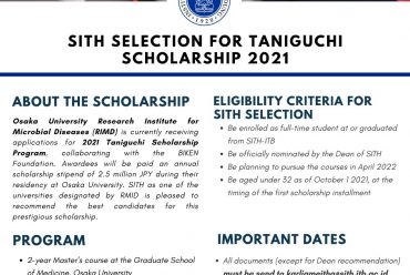 SITH SELECTION FOR TANIGUCHI SCHOLARSHIP 2021