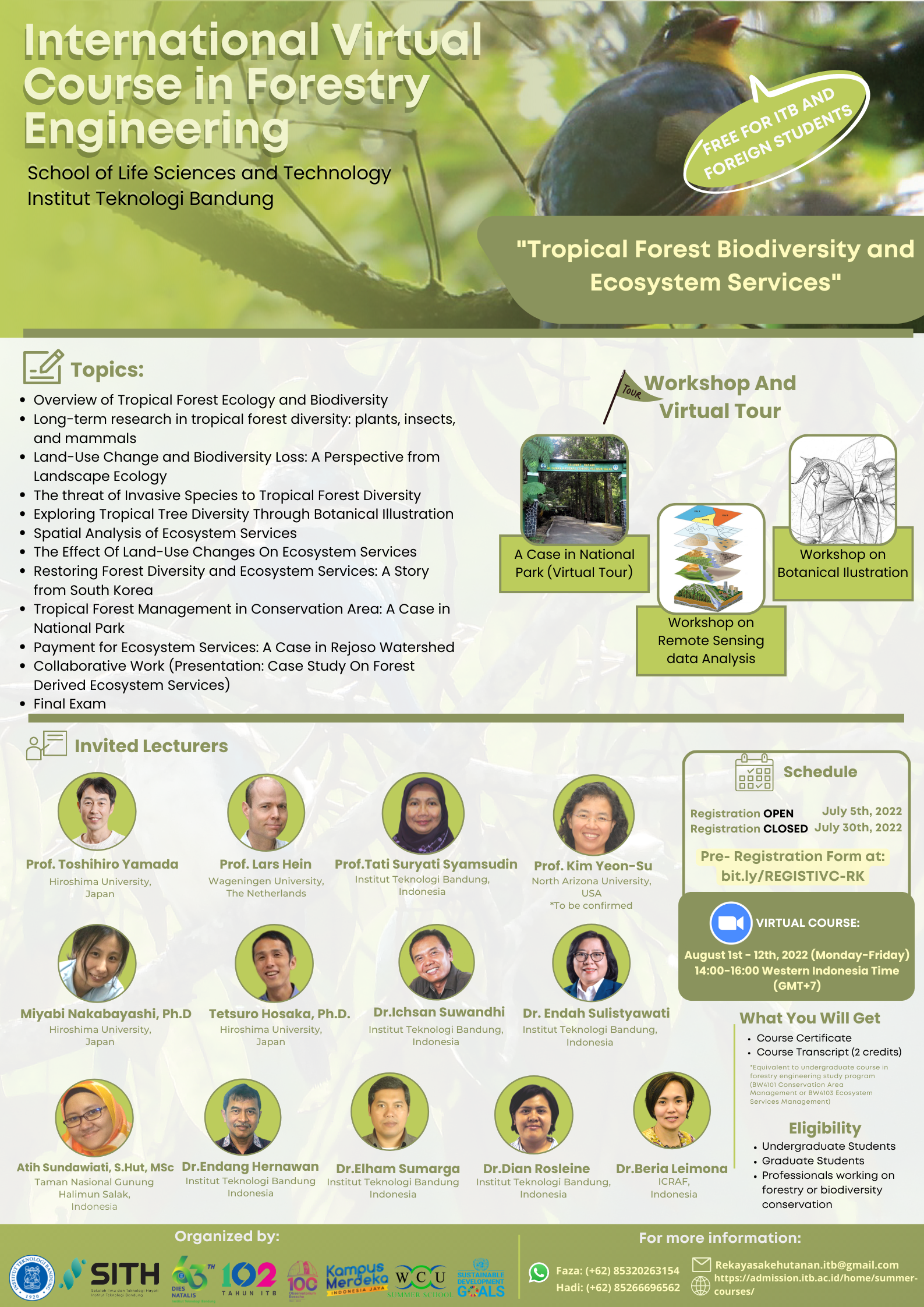 International Virtual Course in Forestry Engineering: Tropical Forest Biodiversity and Ecosystem Services