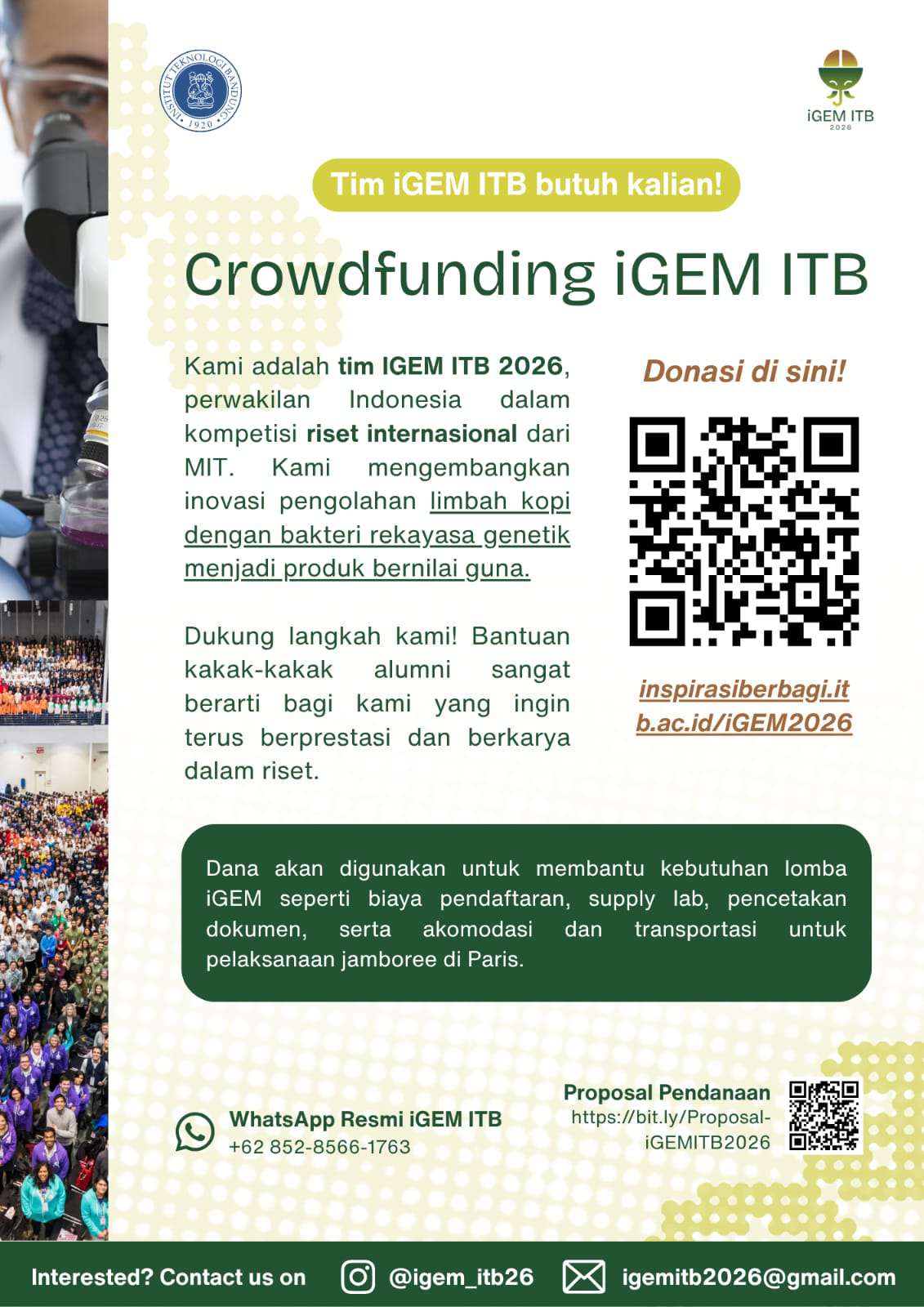 iGEM ITB 2026: Inovasi Biologi Sintetis untuk Pemanfaatan Limbah Kopi